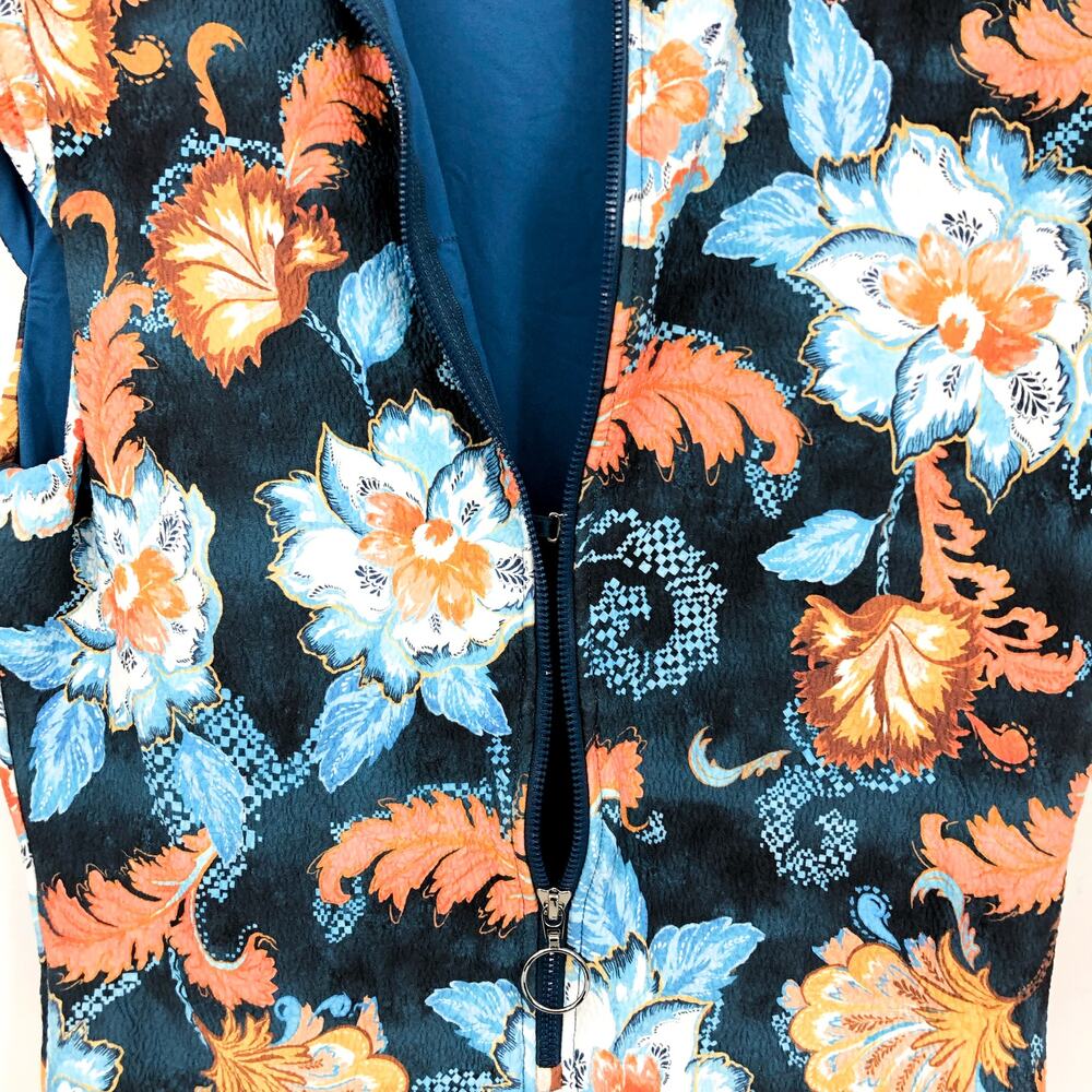 SEAFOLLY Spring Festival Zip Front One Piece Swimsuit US 12 Navy Blue Floral NWT - Picture 8 of 13